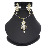 Women's American Diamond Locket Set - Golden, Women, Jewellery Set, Chase Value, Chase Value