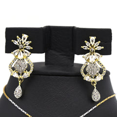 Women's American Diamond Locket Set - Golden, Women, Jewellery Set, Chase Value, Chase Value