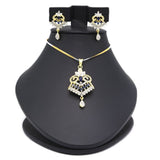 Women's American Diamond Locket Set - Silver Navy Blue, Women, Jewellery Set, Chase Value, Chase Value
