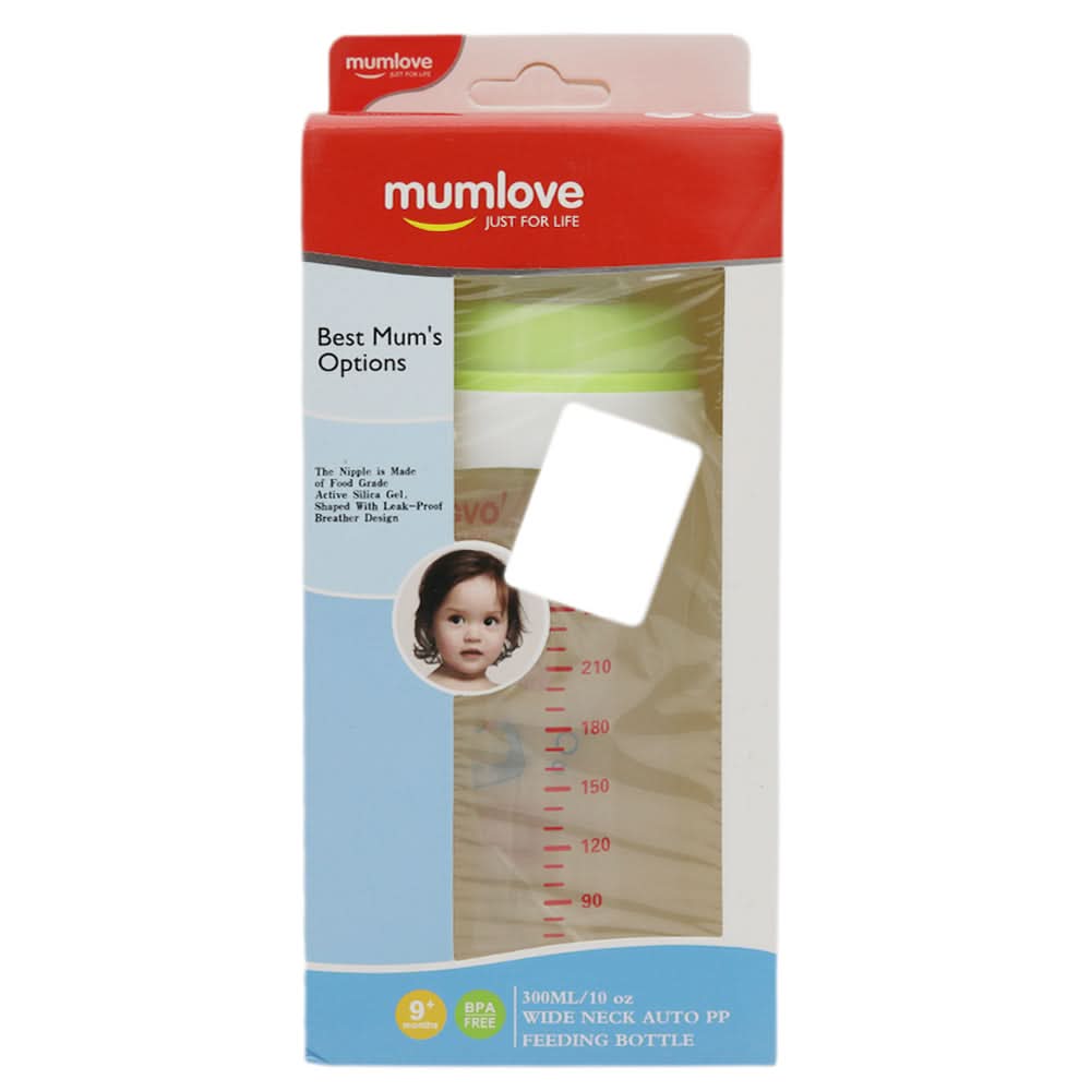 Mum Love Feeding Bottle Wide Neck 300ml MA6025 - Light Green, Kids, Feeding Supplies, Chase Value, Chase Value
