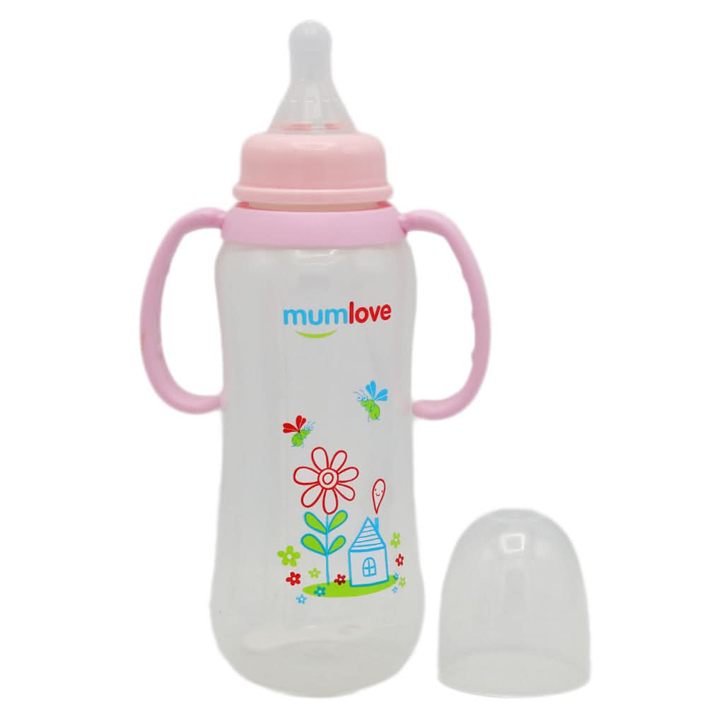 Mum Love Baby Bottle with Handle 300ml B806-B - Pink, Kids, Feeding Supplies, Chase Value, Chase Value