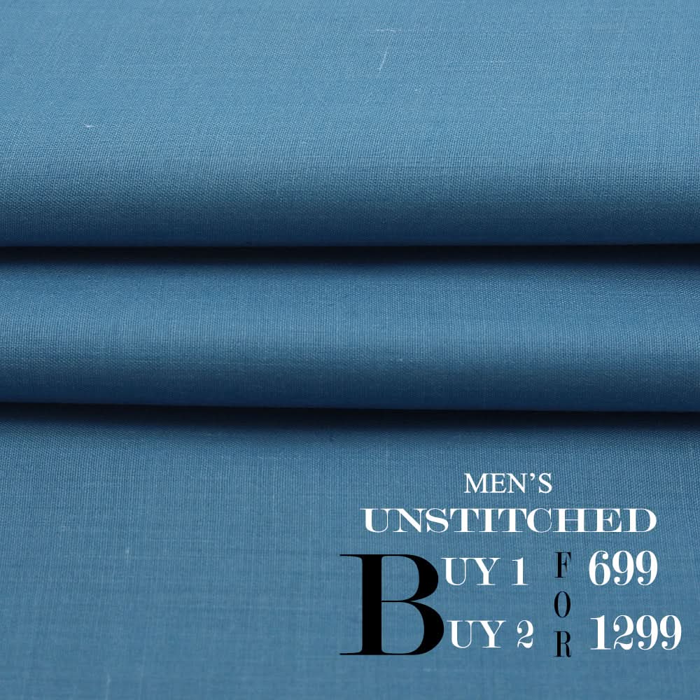 Men Wash & Wear Suit Fabric - Steel Blue, Men, Unstitched Fabric, Chase Value, Chase Value