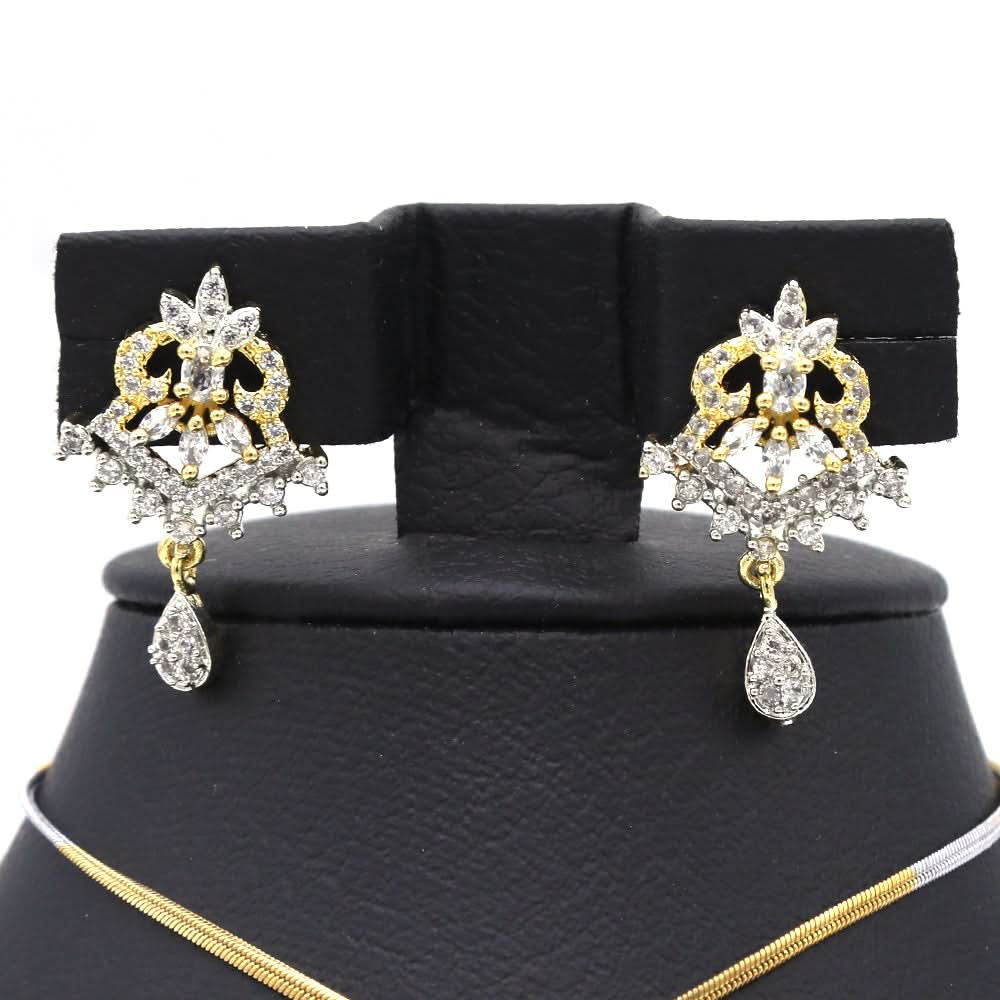 Women's American Diamond Locket Set - Golden, Women, Jewellery Set, Chase Value, Chase Value