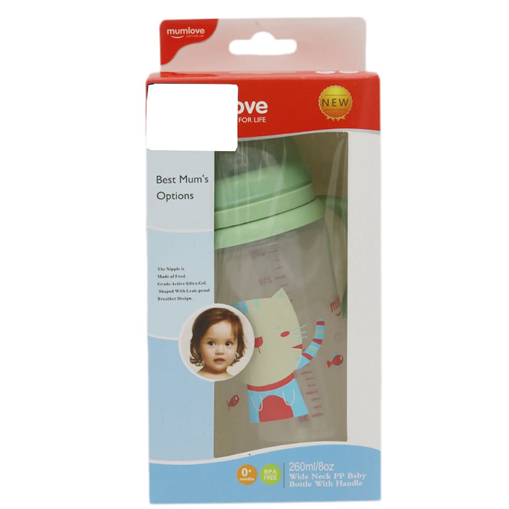 Mum Love Feeding Bottle Wide Neck 260ml B6061 - Green, Kids, Feeding Supplies, Chase Value, Chase Value
