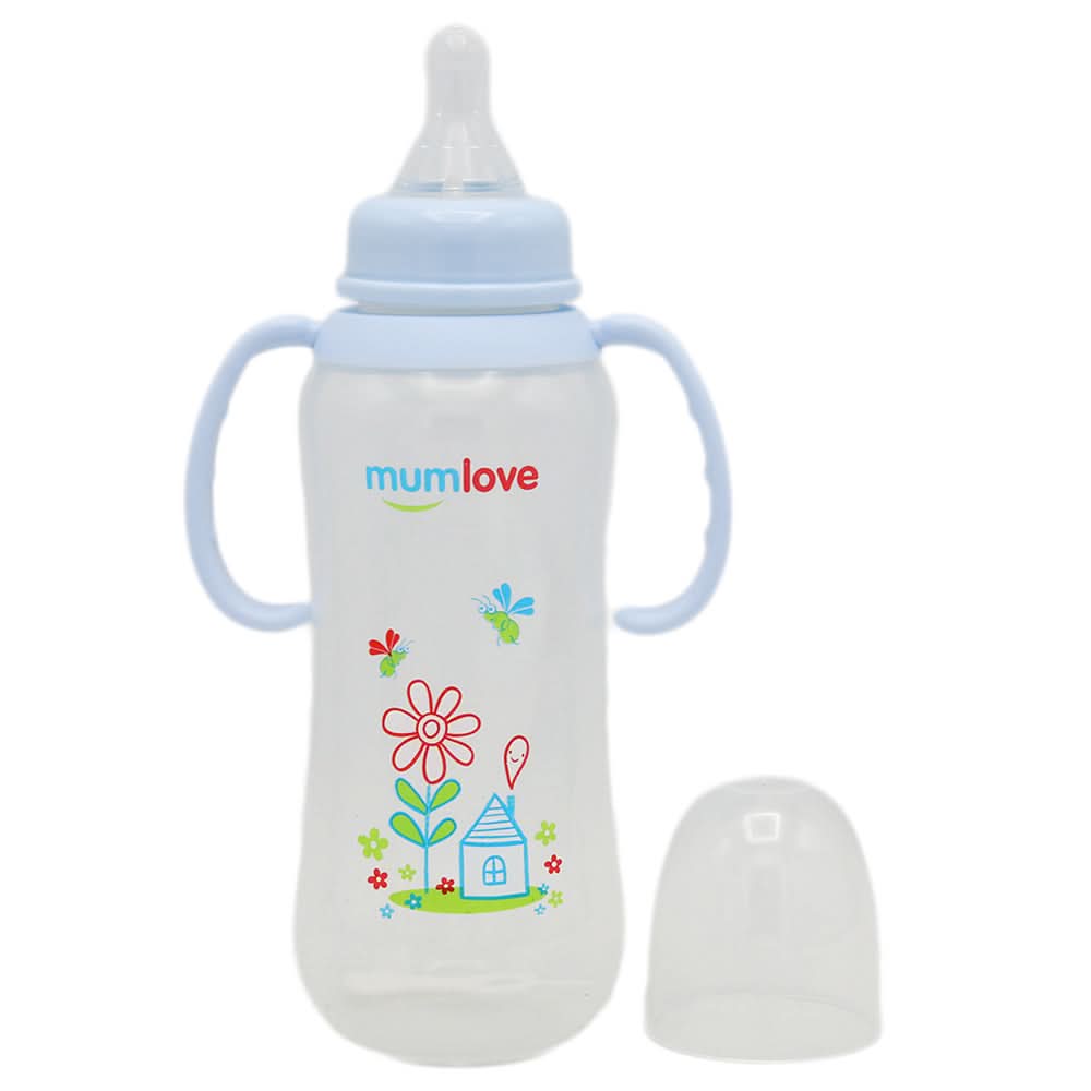 Mum Love Baby Bottle with Handle 300ml B806-B - Light Blue, Kids, Feeding Supplies, Chase Value, Chase Value