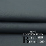 Men Wash & Wear Suit Fabric - Dark Grey, Men, Unstitched Fabric, Chase Value, Chase Value