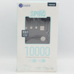 Dany Power Bank Spiro 10000 Mah - Black, Home & Lifestyle, Power Bank, Chase Value, Chase Value