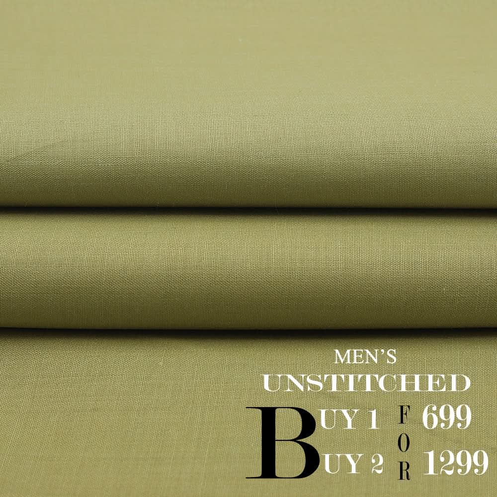 Men Wash & Wear Suit Fabric - Olive Green, Men, Unstitched Fabric, Chase Value, Chase Value