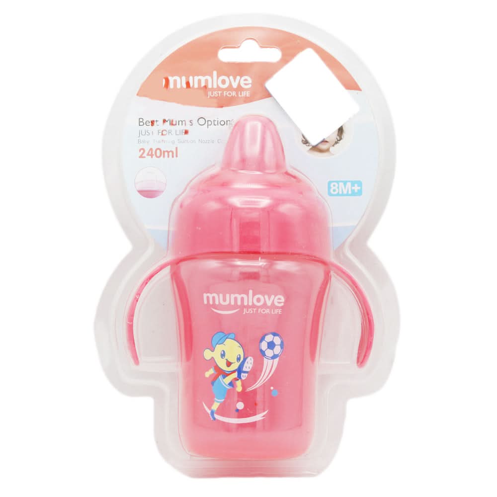 Mum Love Sippy Cup With Handle 240ml C6209 - Pink, Kids, Feeding Supplies, Chase Value, Chase Value
