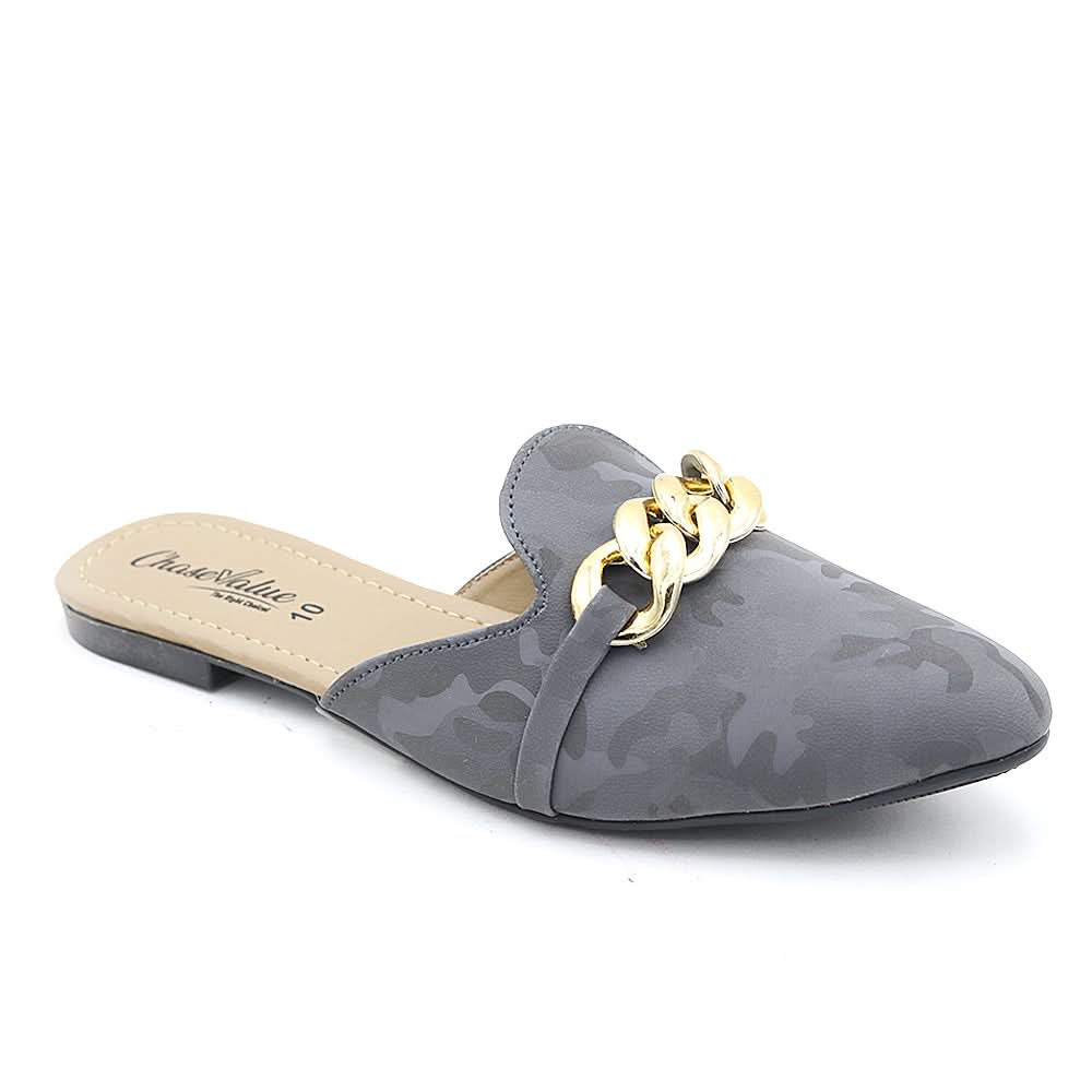 Women's Backless Slipper F-08  - Gray, Women, Slippers, Chase Value, Chase Value