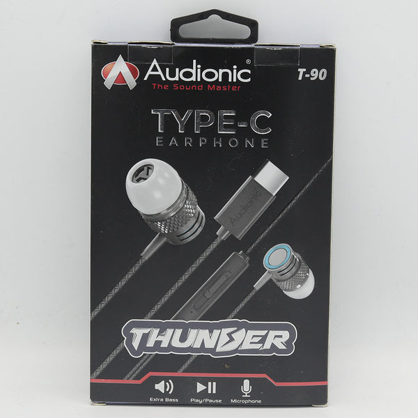 Audionic Thunder TYPE C Earphones T90 - Grey, Home & Lifestyle, Hand Free / Head Phones, Audionic, Chase Value