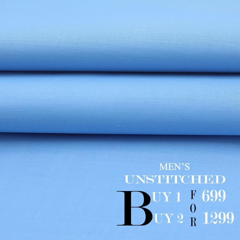 Men Wash & Wear Suit Fabric - Sky Blue, Men, Unstitched Fabric, Chase Value, Chase Value