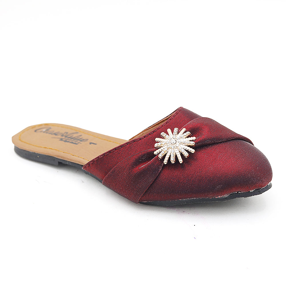 Girls Backless Slipper - Maroon, Kids, Girls Slippers, Chase Value, Chase Value