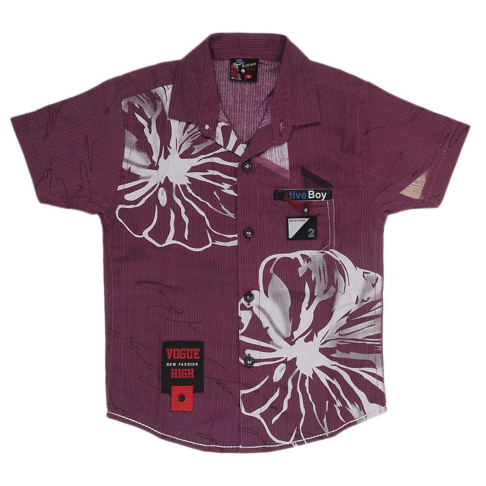 Boys Half Sleeves Casual Shirt - Purple, Kids, Boys Shirts, Chase Value, Chase Value