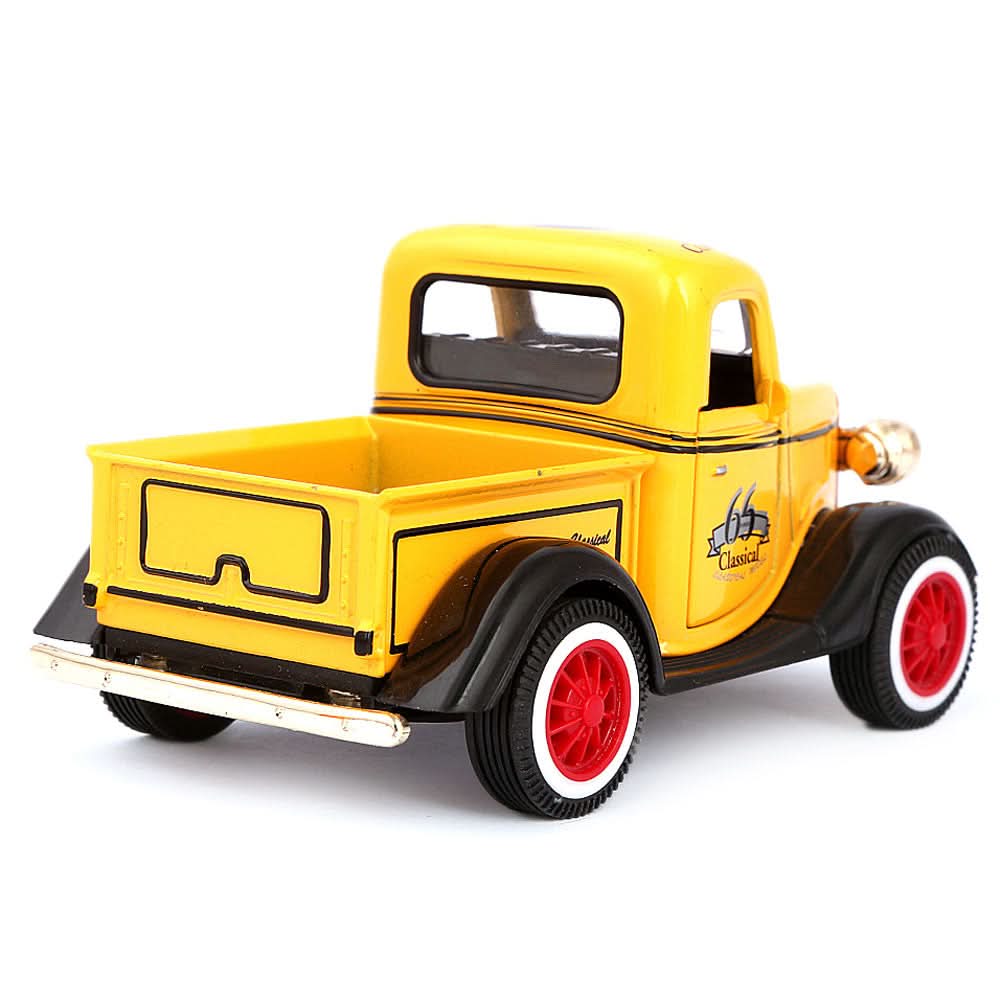 Friction Vintage Metal Car - Yellow, Kids, Non-Remote Control, Chase Value, Chase Value