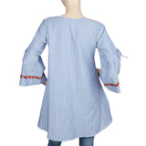 Women's Strip Cotton Kurti - Blue, Women, Ready Kurtis, Chase Value, Chase Value