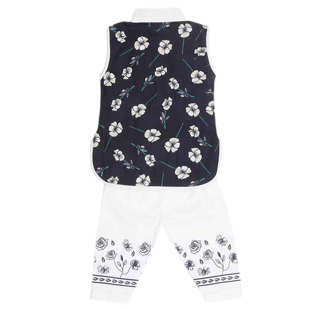 Newborn Girls Fancy Suit 2 Pcs - Dark Bule, Kids, NB Girls Sets And Suits, Chase Value, Chase Value