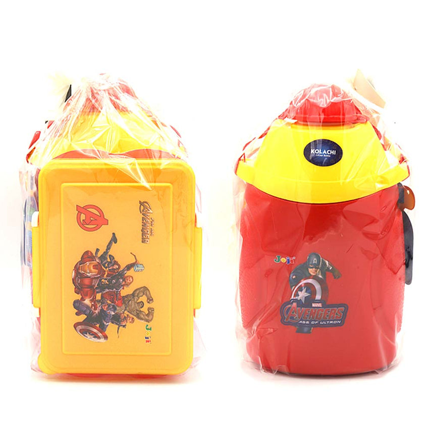 Water Bottle 1100 ML with Lunch Box - Mustard, Kids, Tiffin Boxes And Bottles, Chase Value, Chase Value