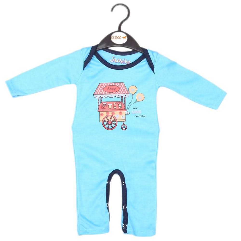 Newborn Boys Full Sleeves Romper - Green, Kids, NB Boys Rompers, Chase Value, Chase Value