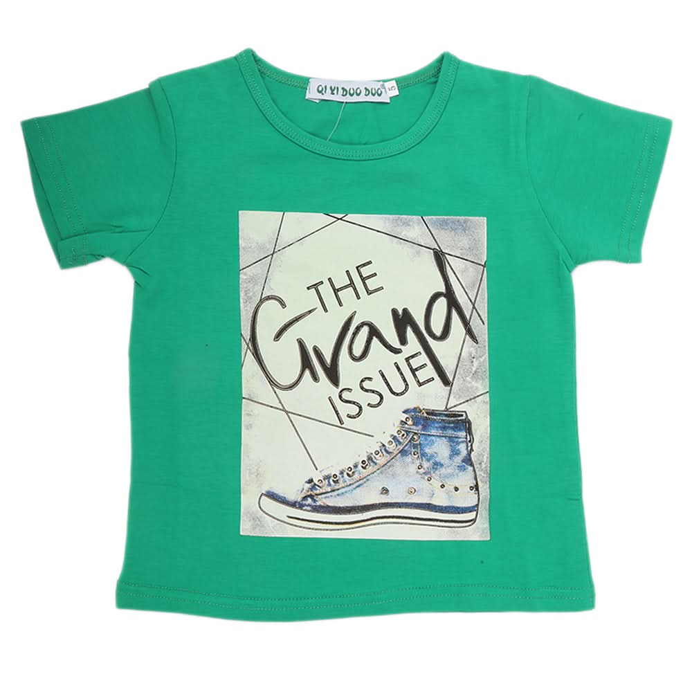 Boys Half Sleeves T-Shirt - Dark Green, Kids, Boys T-Shirts, Chase Value, Chase Value