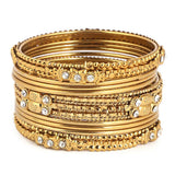 Women's Fancy Bangles 9 Pcs - Golden - test-store-for-chase-value
