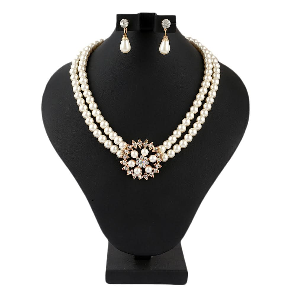 Women's Pearl Locket Set - Golden - test-store-for-chase-value
