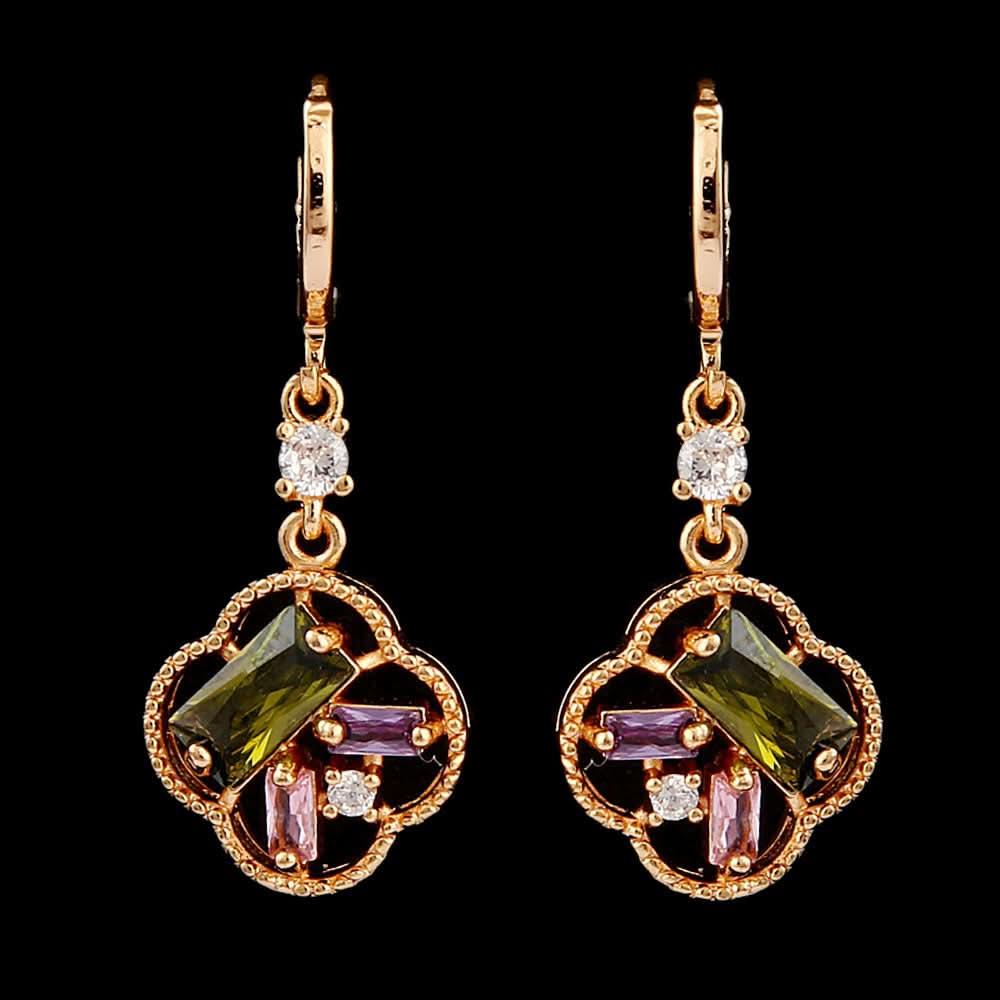Women's Zarqoon Ear Tops - Golden - Green, Women, Earrings & Tops, Chase Value, Chase Value