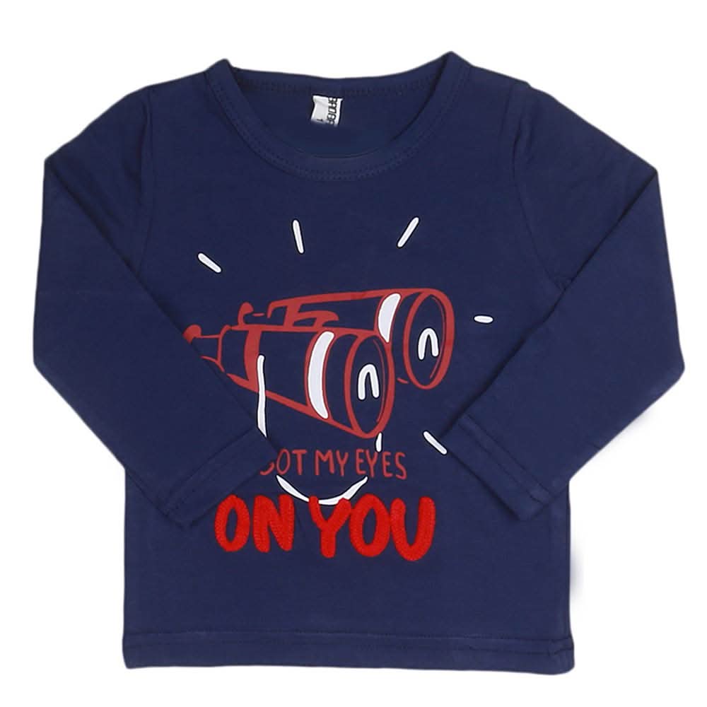 Boys Full Sleeves T-Shirt - Navy Blue, Kids, Boys T-Shirts, Chase Value, Chase Value