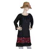 Women's Fancy Embroidered Kurti - Black, Women, Ready Kurtis, Chase Value, Chase Value