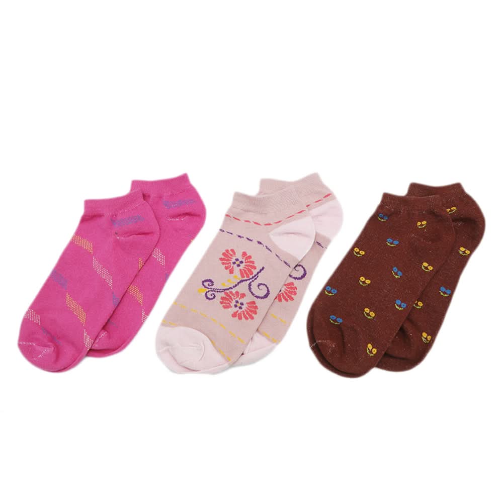 Women's 3Pcs Colorful Socks, Women, Socks Stocking And Gloves, Chase Value, Chase Value