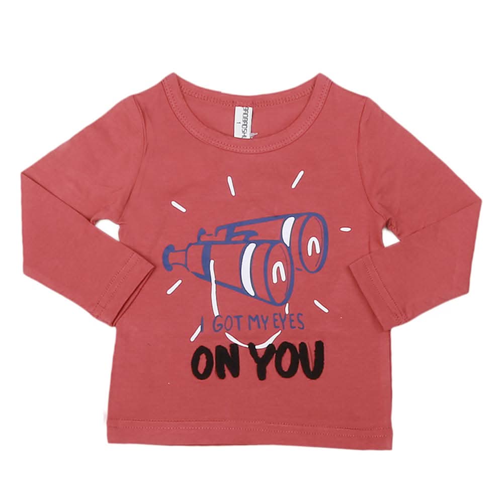 Boys Full Sleeves T-Shirt - Peach, Kids, Boys T-Shirts, Chase Value, Chase Value