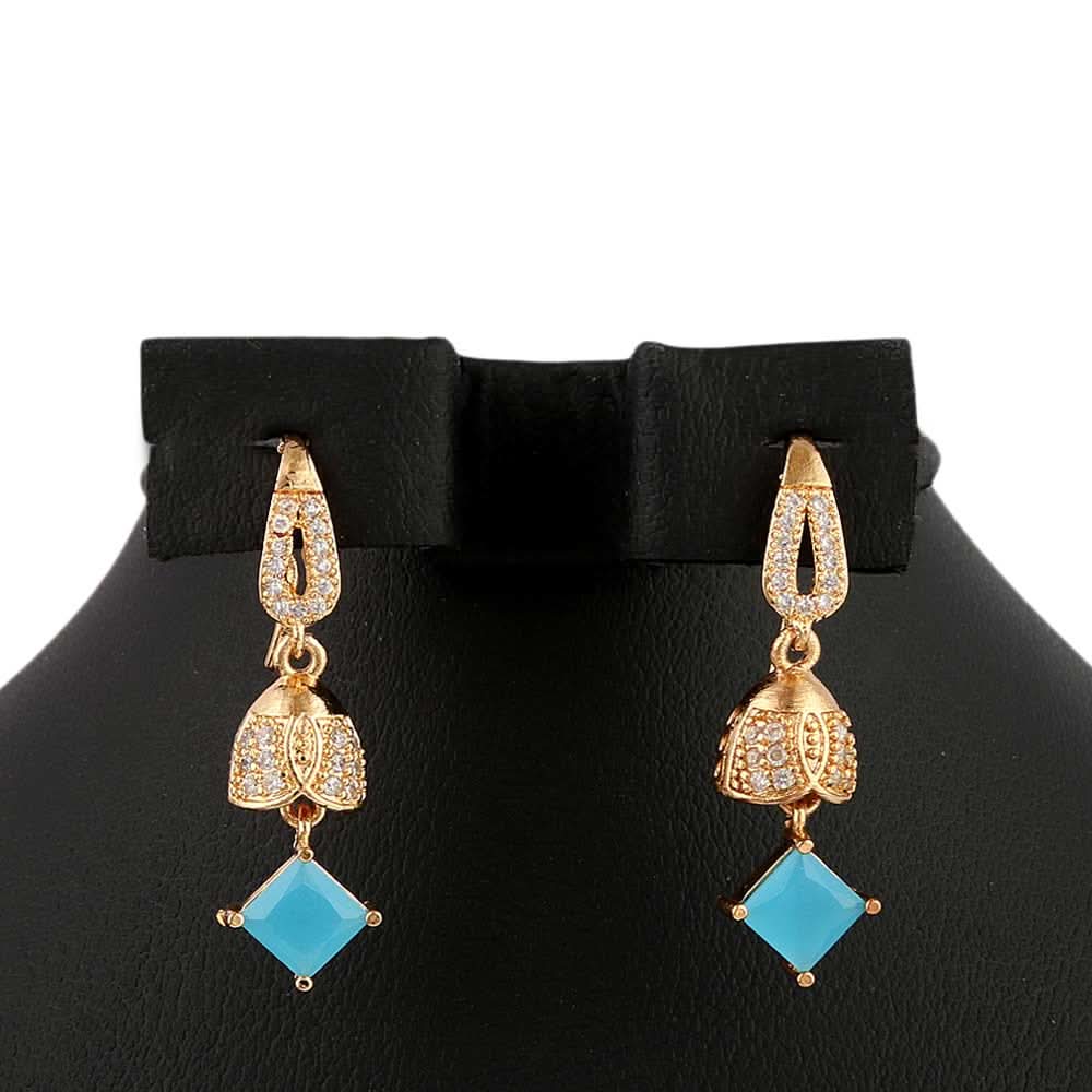 Women's Fancy Earring - Golden Blue, Women, Earrings & Tops, Chase Value, Chase Value