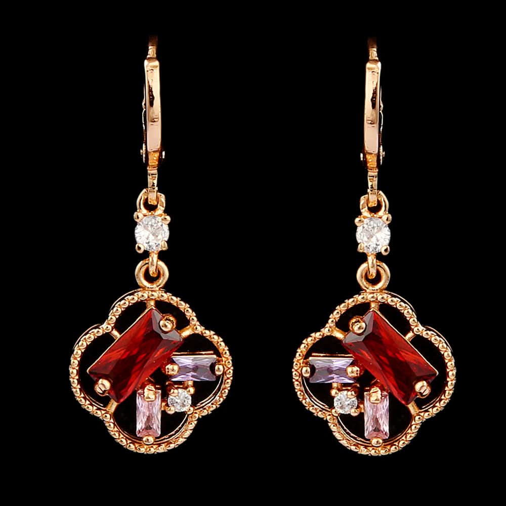 Women's Zarqoon Ear Tops - Golden - Red, Women, Earrings & Tops, Chase Value, Chase Value