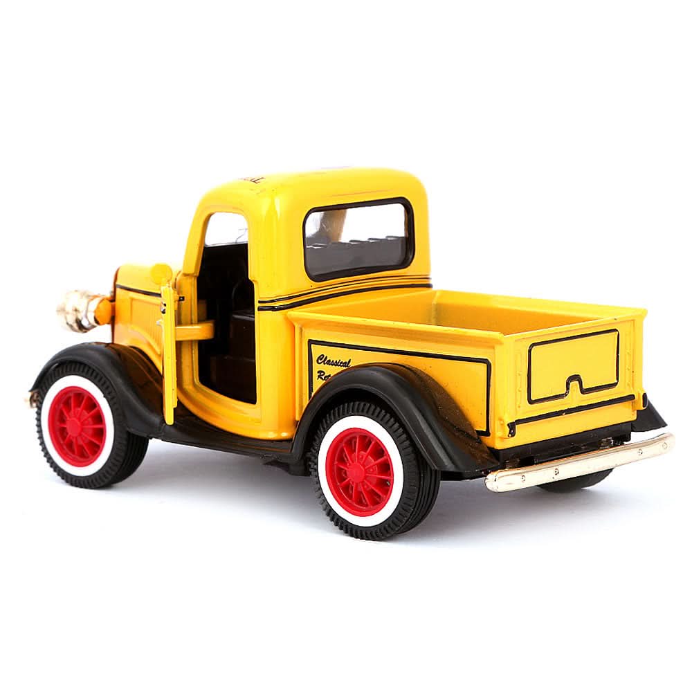 Friction Vintage Metal Car - Yellow, Kids, Non-Remote Control, Chase Value, Chase Value