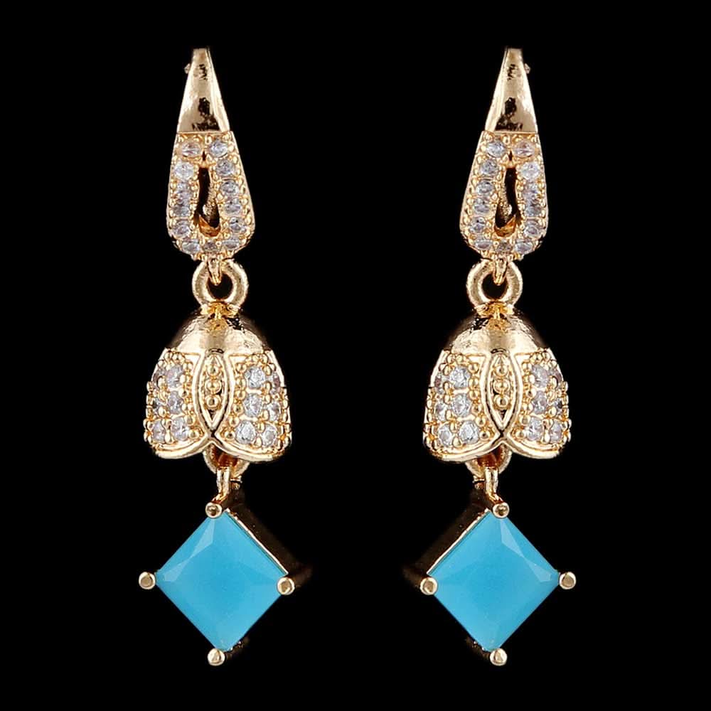 Women's Fancy Earring - Golden Blue, Women, Earrings & Tops, Chase Value, Chase Value