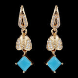 Women's Fancy Earring - Golden Blue, Women, Earrings & Tops, Chase Value, Chase Value
