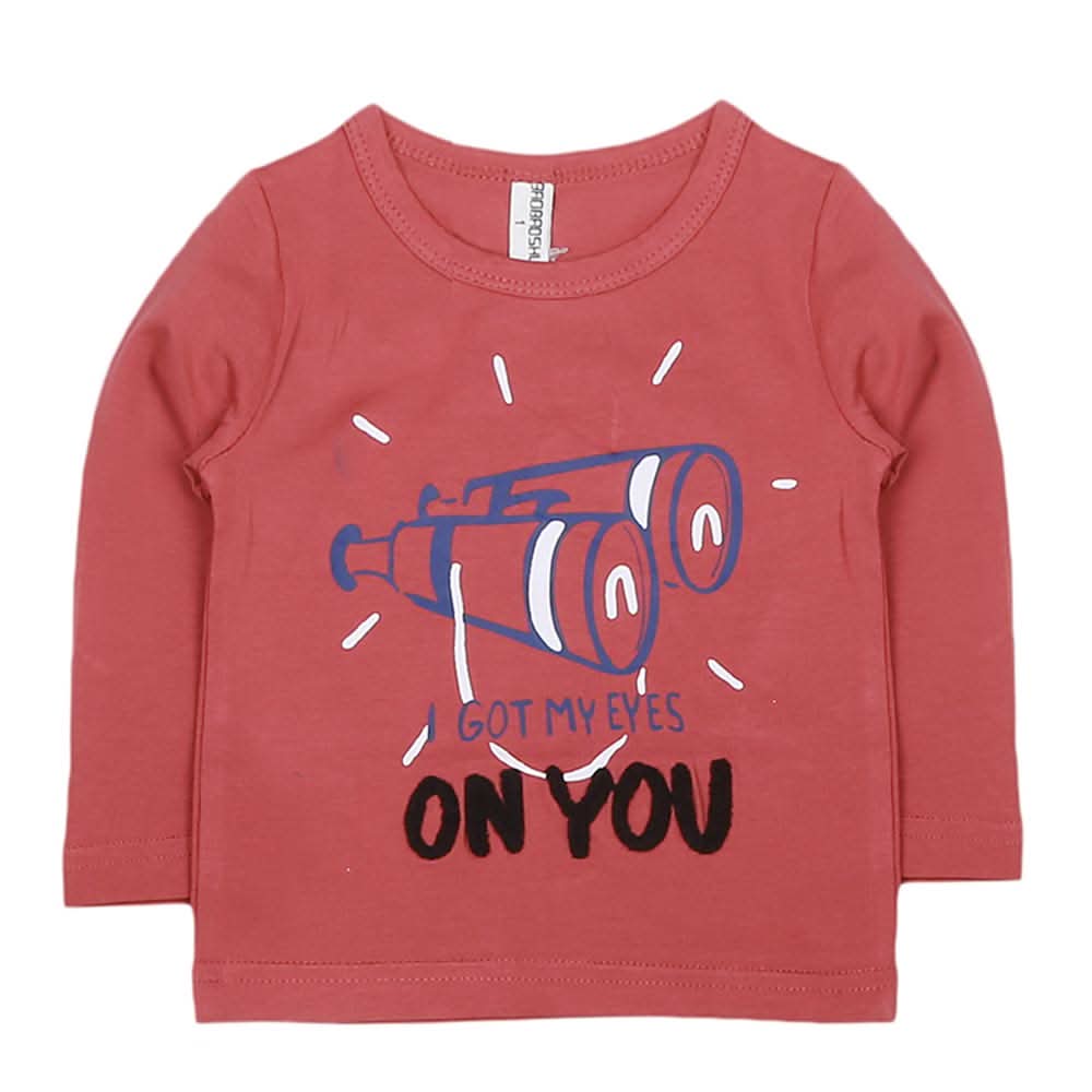 Boys Full Sleeves T-Shirt - Peach, Kids, Boys T-Shirts, Chase Value, Chase Value