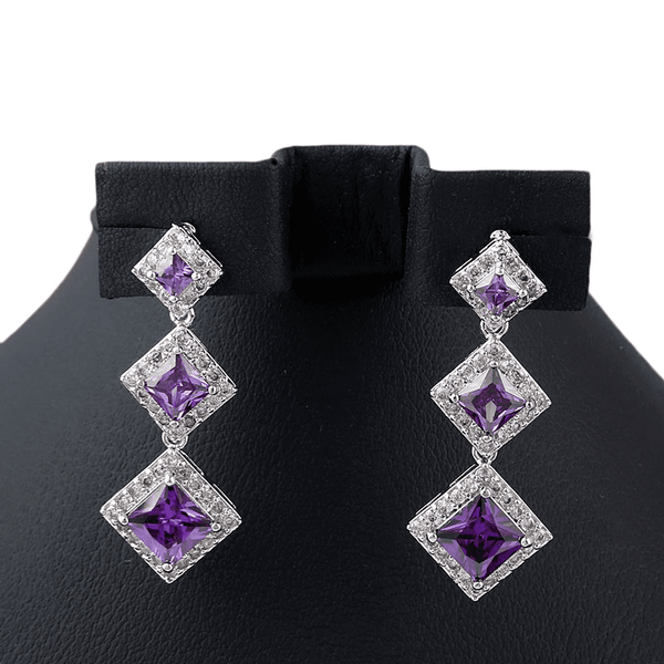 Women's Fancy Earrings - Purple - test-store-for-chase-value