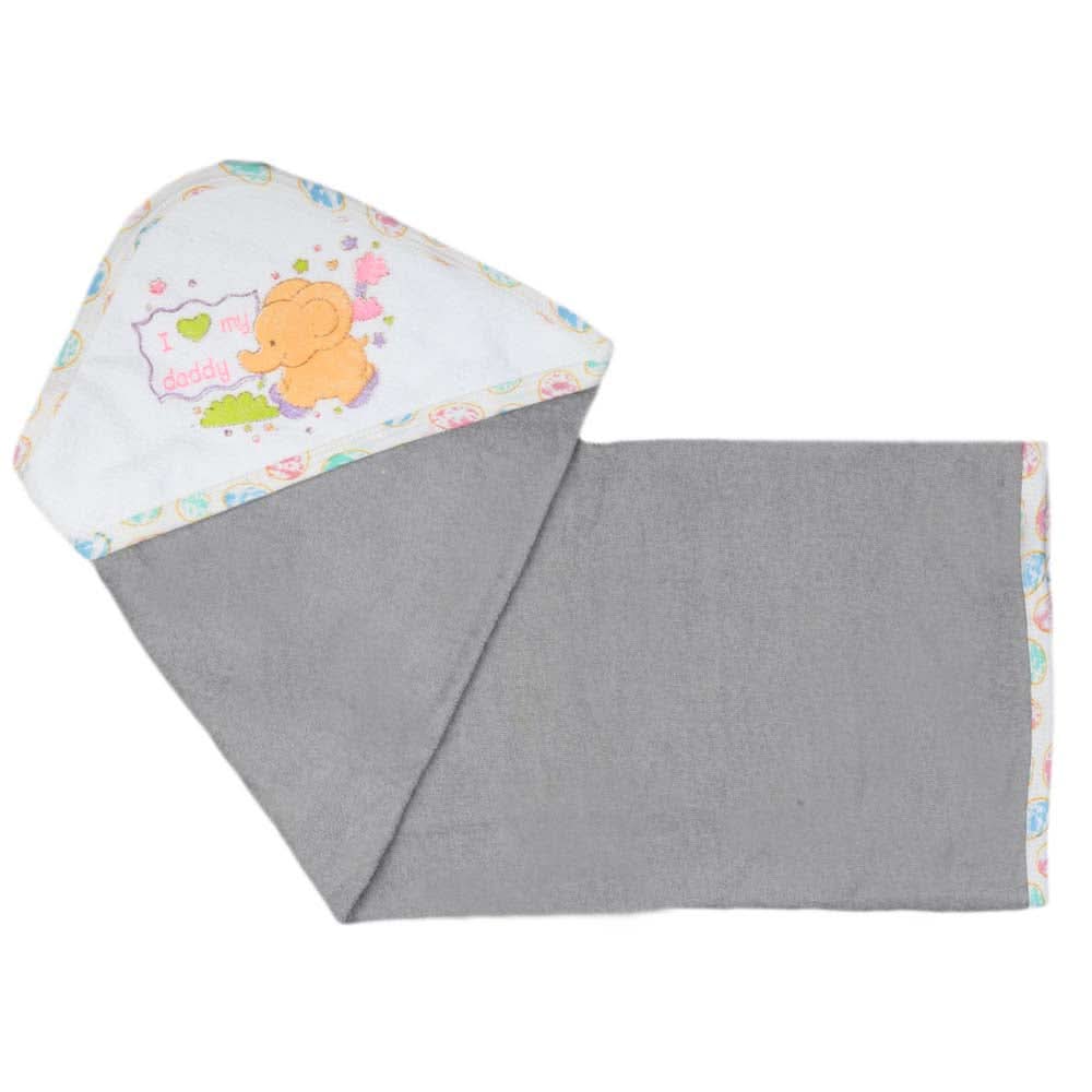 Newborn Baby Bath Towel -  Dark Grey, Kids, Bath Accessories, Chase Value, Chase Value