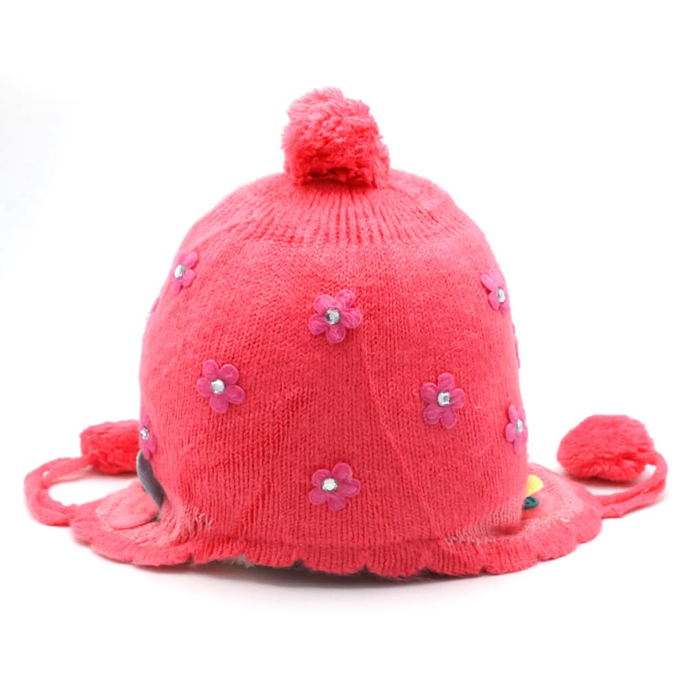 Kids Woolen Cap - Dark Pink, Girls Caps & Gloves, Chase Value, Chase Value