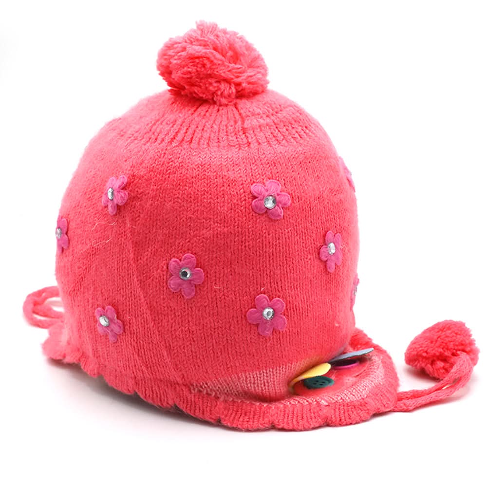 Kids Woolen Cap - Dark Pink, Girls Caps & Gloves, Chase Value, Chase Value