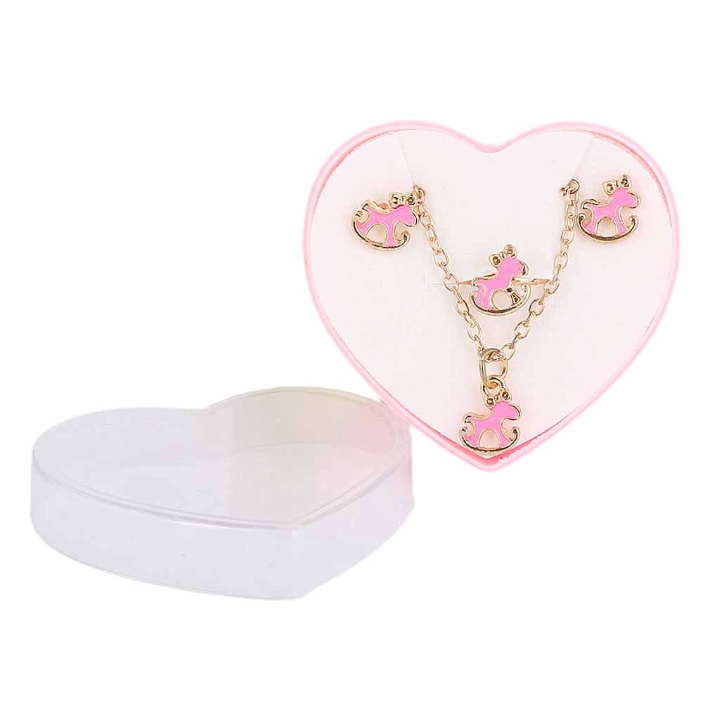 Girls Locket Set - Dark Pink, Kids, Jewellery Sets, Chase Value, Chase Value