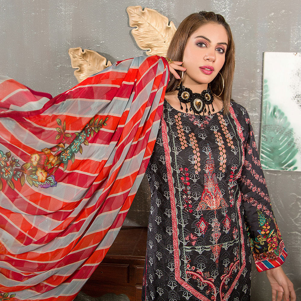 Eminent Viscose Chicken Kari 3 Pcs Un-Stitched Suit - 5, Women, 3Pcs Shalwar Suit, Eminent, Chase Value