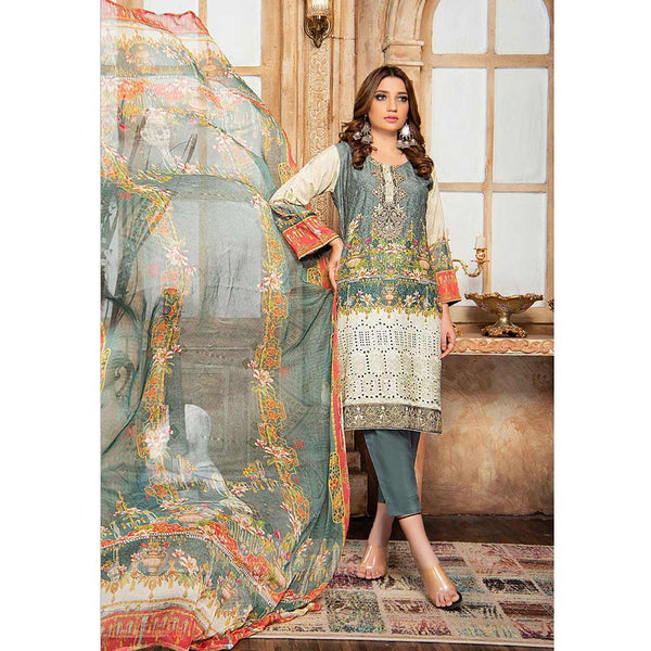 Zaarish Embroidered Unstitched 3Pcs Suit - Ekr-2842, Women, 3Pcs Shalwar Suit, Rana Arts, Chase Value