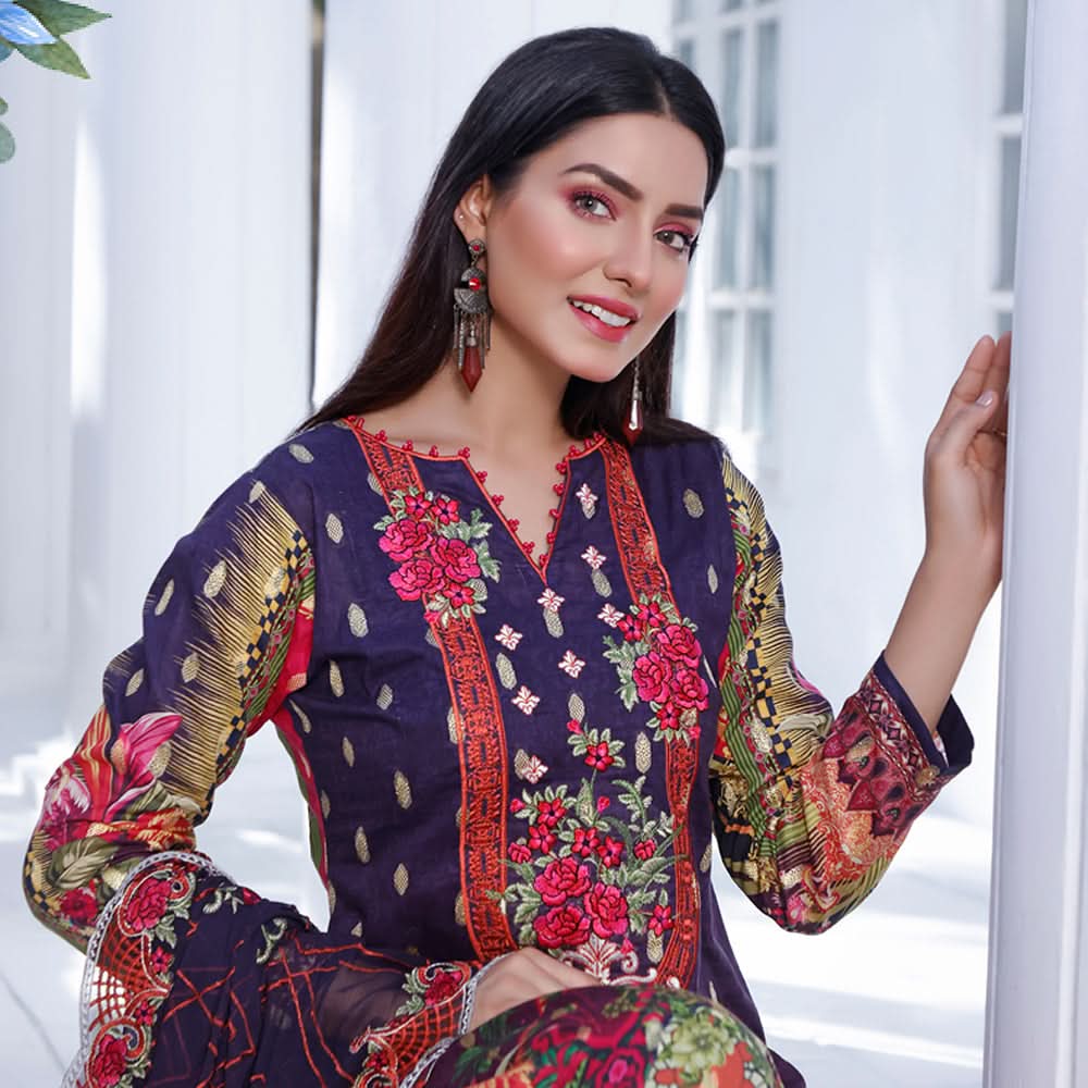 RA Emerald Jacquard Broshia Lawn 3 Pcs Un-Stitched Suit - 6, Women, 3Pcs Shalwar Suit, Rana Arts, Chase Value