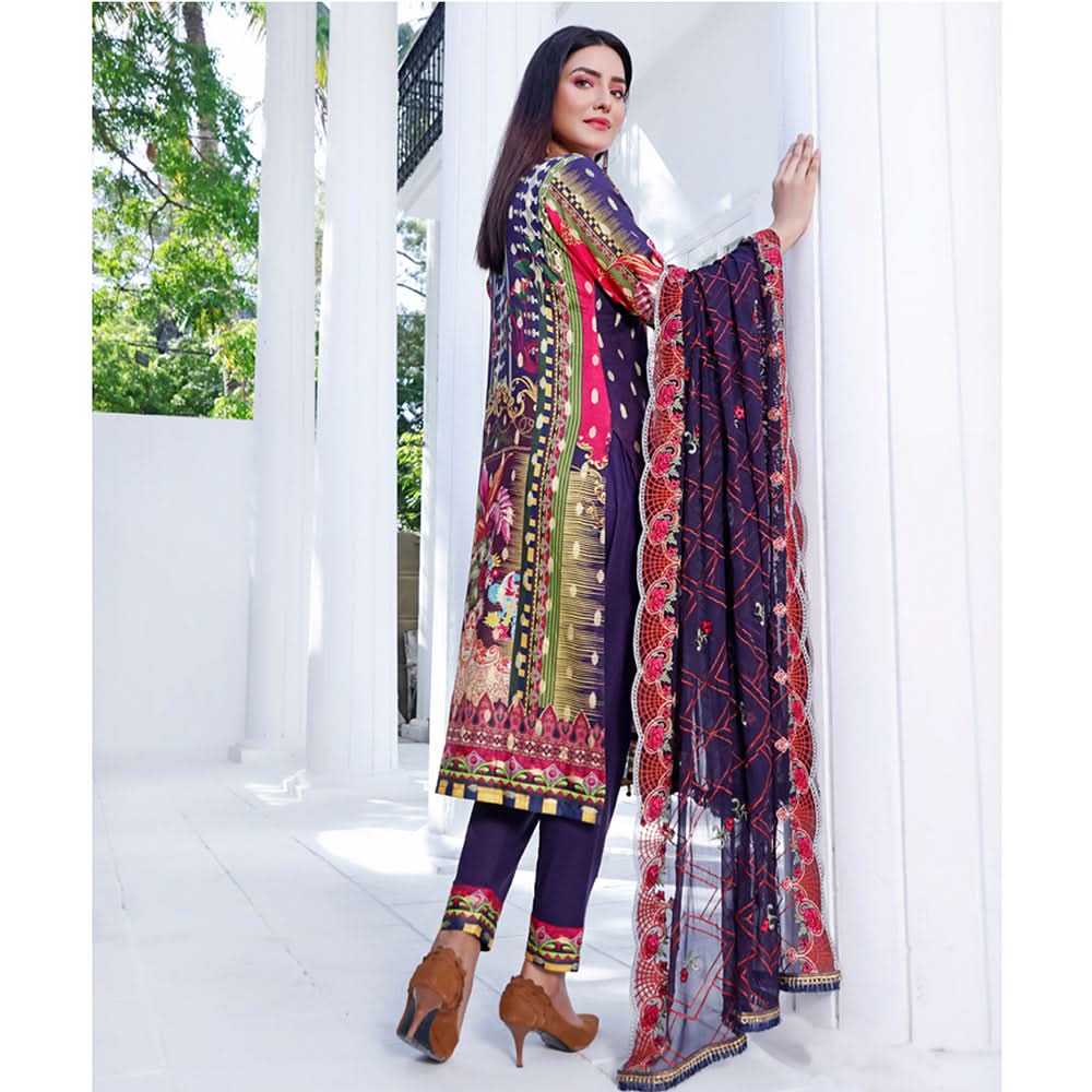 RA Emerald Jacquard Broshia Lawn 3 Pcs Un-Stitched Suit - 6, Women, 3Pcs Shalwar Suit, Rana Arts, Chase Value