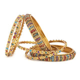 Girl's Fancy Bangles 6 Pcs - Golden - Multi - test-store-for-chase-value