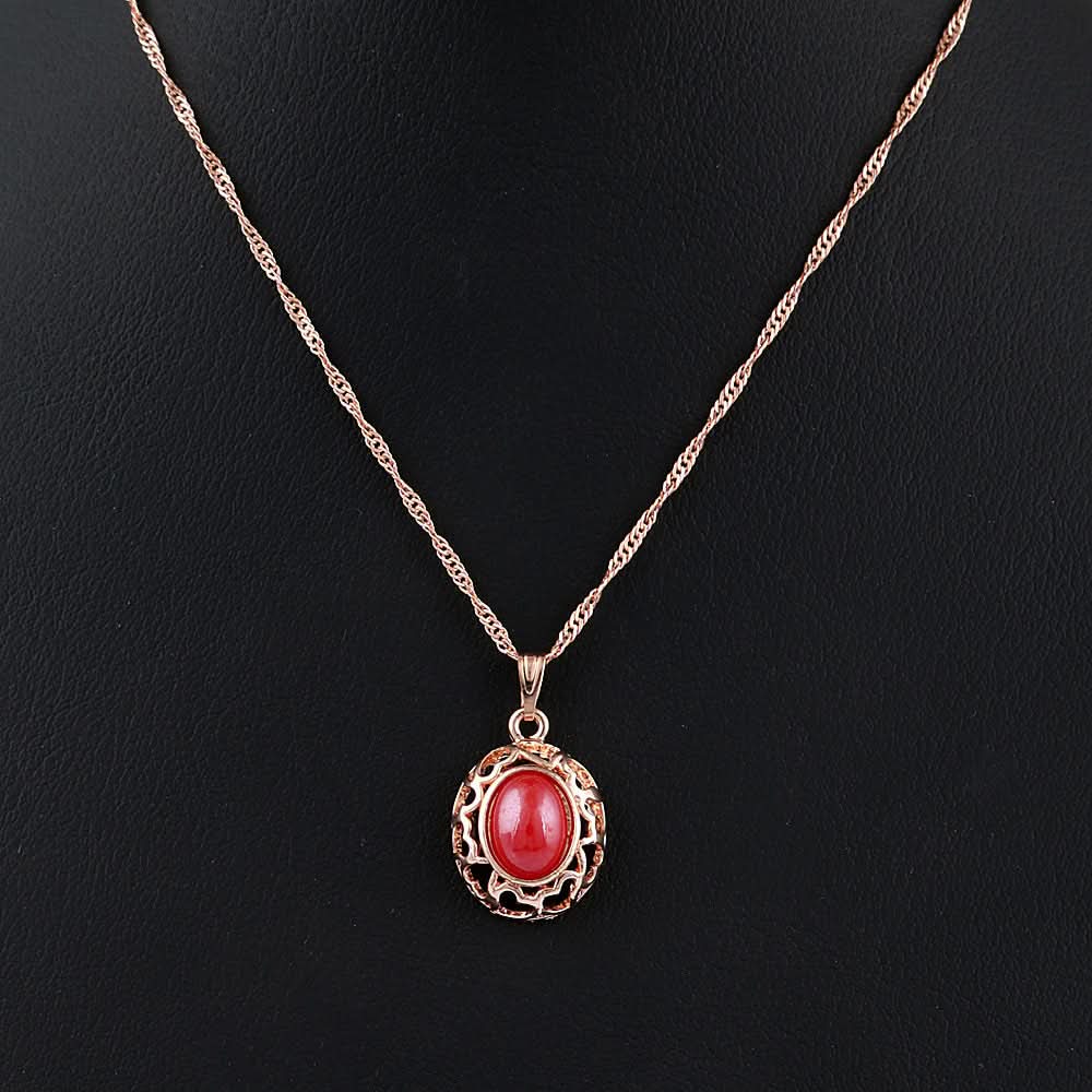 Women's Fancy Locket Set - Golden - Red - test-store-for-chase-value