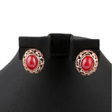 Women's Fancy Locket Set - Golden - Red - test-store-for-chase-value