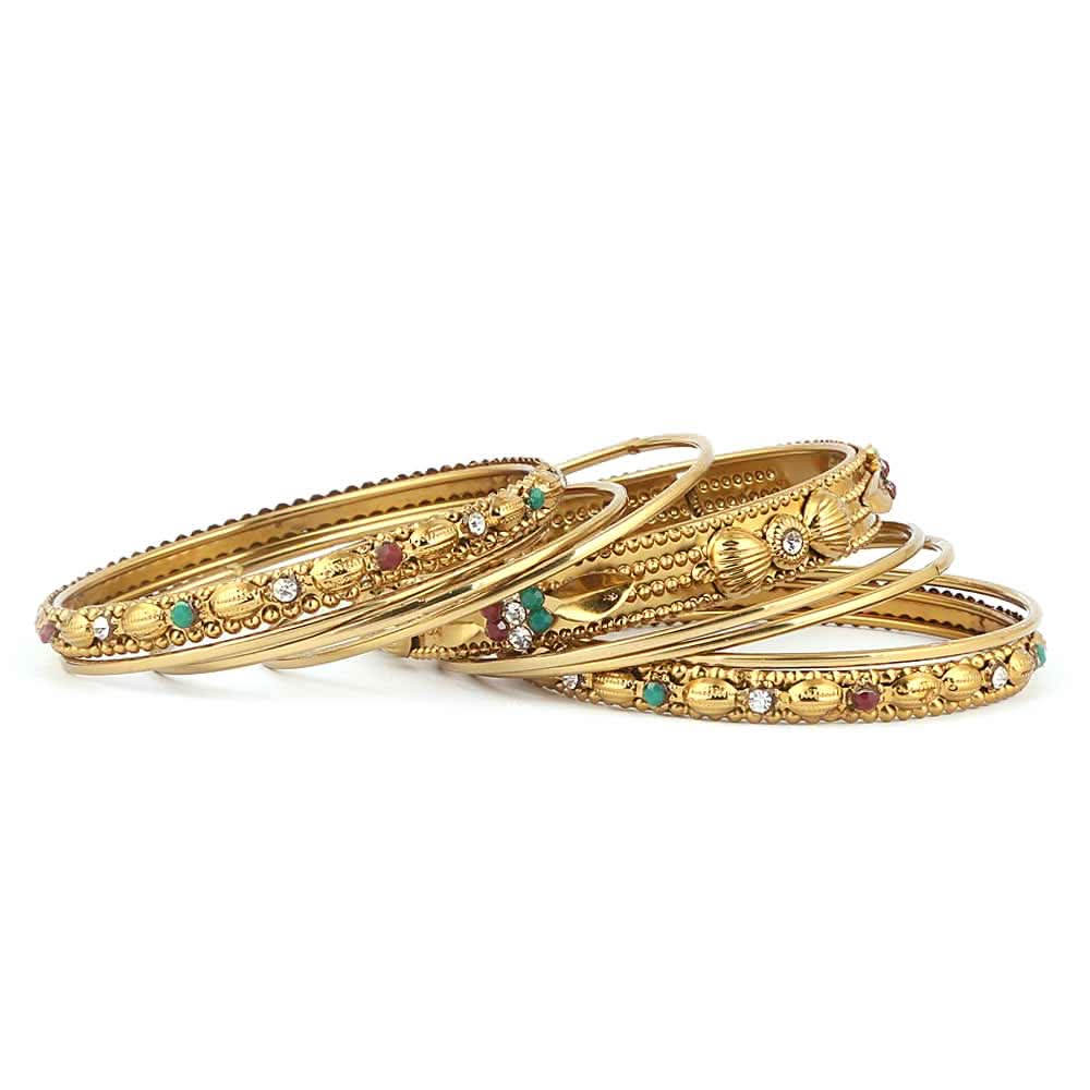 Women's Fancy Bangles 9 Pcs - Golden - test-store-for-chase-value